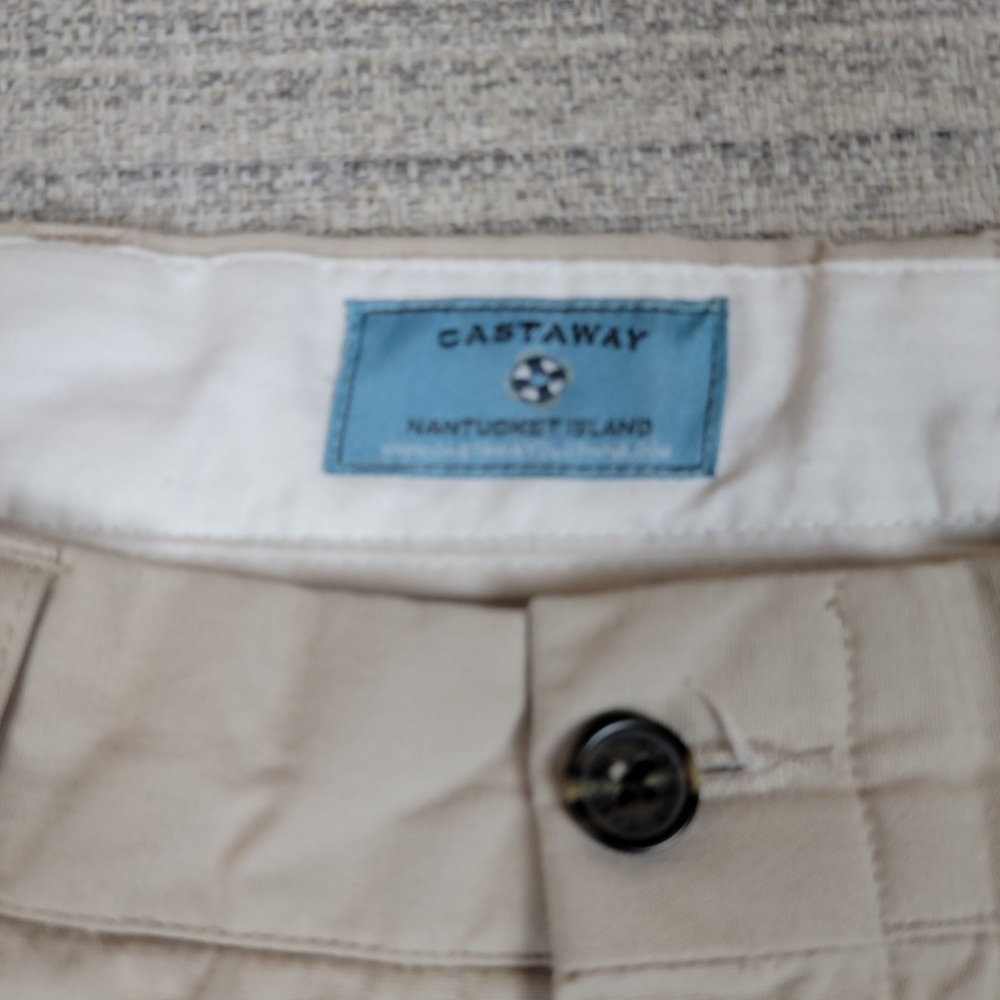 Castaway Nantucket Island Shorts Mens 40 Tan Embroidered Golfer Image Golf - Picture 2 of 11